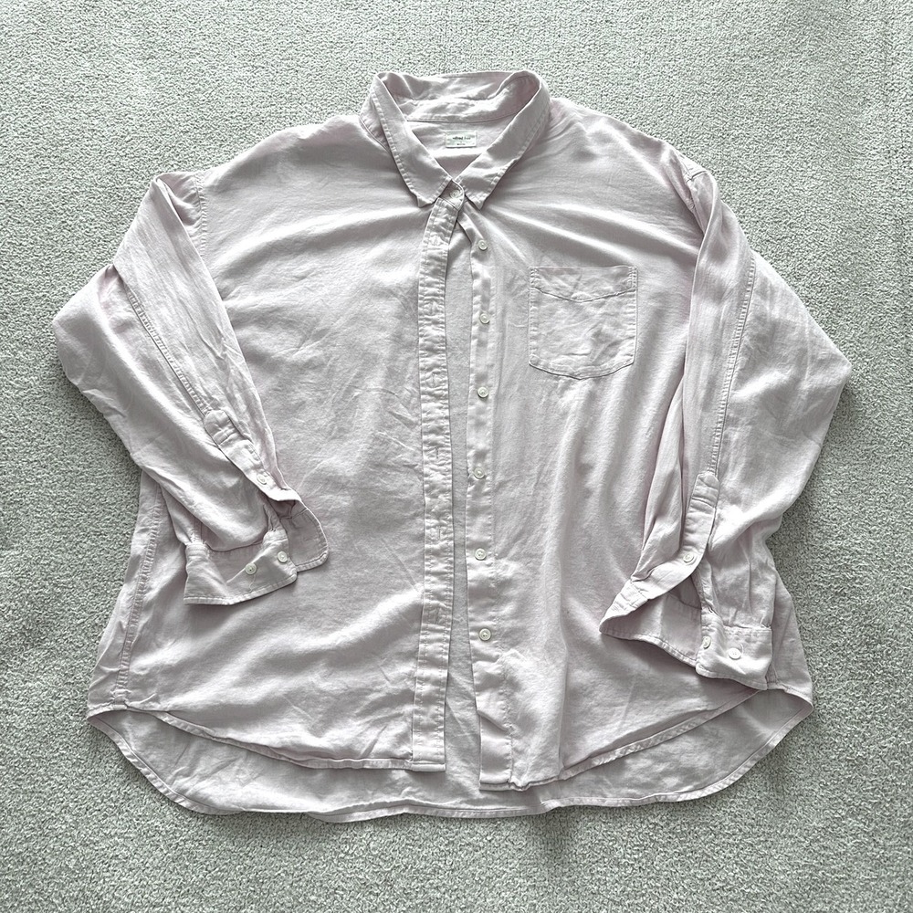 Aritzia Wilfred Free Relaxed Linen Shirt size large in Pink